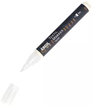 Kreul Textil Marker Opak fine weiß, Rundspitze 1-2mm (92781)