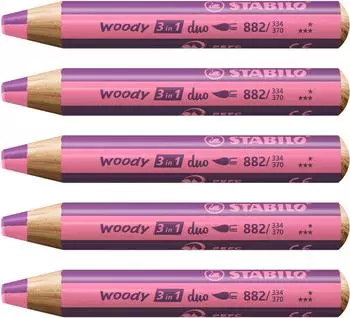 STABILO woody 3 in 1 duo Multitalentstift pink/erika (882/334-370)