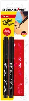 Eberhard Faber Tattoo Marker Set, 2 Marker & 4 Schablonen, abwaschbar (559597)