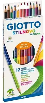 Giotto Stilnovo Bicolor Farbstifte, 12 Stifte / 24 Farben