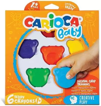 Carioca Bear Wachsmalstifte, 6er-Set, mehrfarbig (42956)
