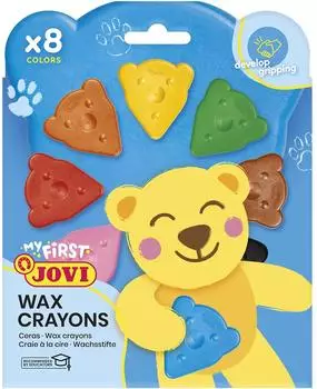 Jovi My First Crayon Wachsmalstifte in B&auml;renform, 8er-Set (948)