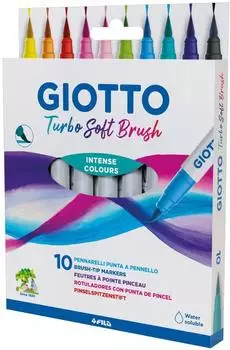 Giotto Turbo Soft Brush Pinselstifte, intensive Farben, 10er-Set (F426800)