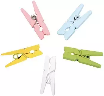 Rayher 56785000 Holz Klammern mini, 5 Farben, 20 St&uuml;ck