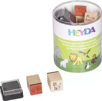 Heyda BRUNNEN 204888491 Stempelset Zootiere 15er Set