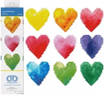Diamond Dotz 00000000000000DD3026 Diamond Painting Herzen Regenbogen Anf&auml;nger/Kids