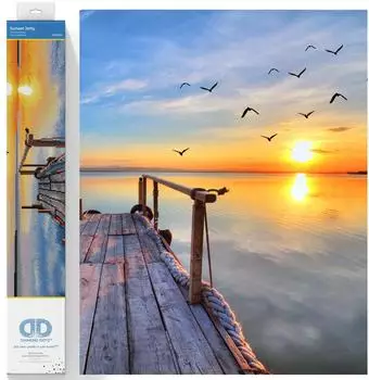 Pracht DIAMOND DOTZ DD12051 Diamond Painting Sonnenuntergang See - Ge&uuml;bte