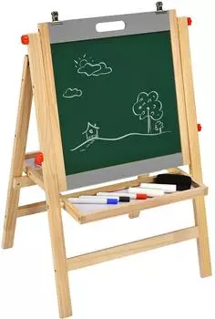 Costway 3-in-1 Kindertafel Holz h&ouml;henverstellbar