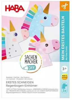HABA 2013217 Sachenmacher Erstes Schneiden Regenbogen-Einh&ouml;rner Bastelset