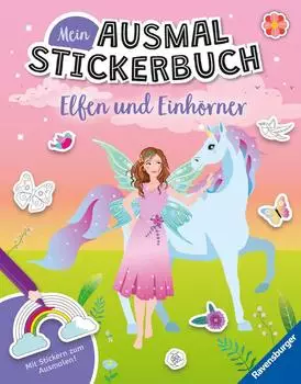 Ravensburger 48845 Mein Ausmalstickerbuch - Elfen und Einh&ouml;rner