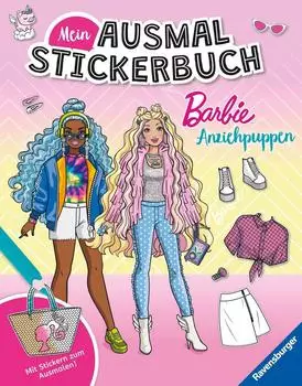 Ravensburger 49853 Mein Ausmalstickerbuch Barbie - Anziehpuppen