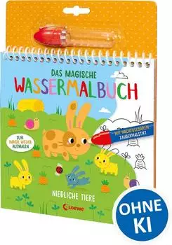 Loewe 978-3-7432-1472-9 Das magische Wassermalbuch - Niedliche Tiere