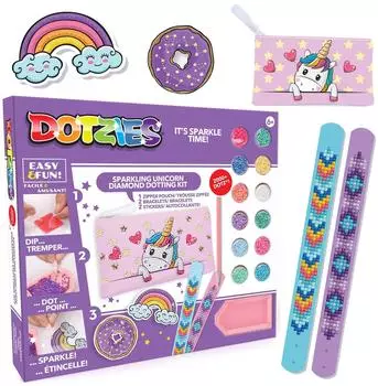 Green Board Games DIAMOND DOTZ DTZ10012 Diamond Painting Set Einhornbaby - Anf&auml;nger/Kids