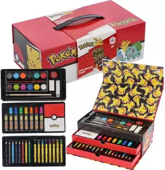Pok&eacute;mon Malkoffer-Set Kreativset mit Stiften & Wasserfarben, 42-tlg.