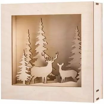 Rayher Holzbausatz Rahmen Winter 14tlg. 20x20x6,6cm