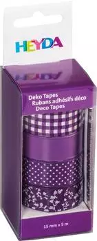 Heyda Deko Tape Colour Code Lila, 4er Packung