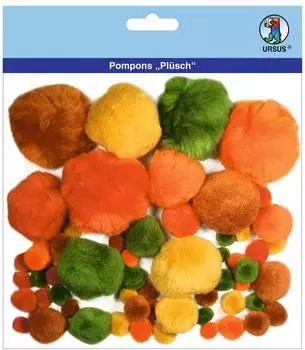Ursus URSUS Pompons Herbstfarben, 60 St&uuml;ck