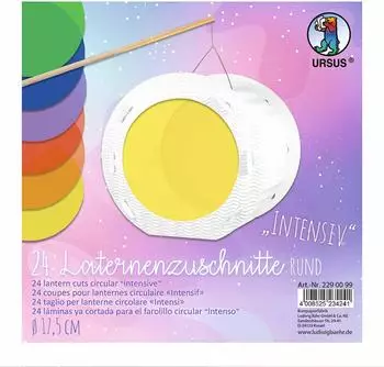 Ursus URSUS Laternenzuschnitte Intensiv, 24 runde Zuschnitte aus Transparentpapier 115 g/qm