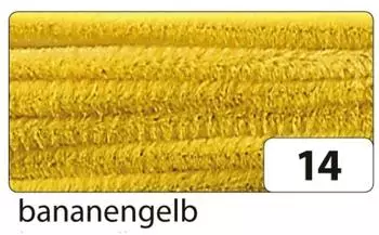 Folia Chenilledraht, 50cm, 8mm, gelb