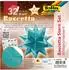 Folia Bascetta-Stern Set, 20x20cm, 32 Blatt Türkis/Winterornament kupfer