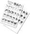 Folia Bascetta-Stern Set, 20x20cm, 32 Blatt Türkis/Winterornament kupfer