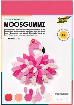 Folia Moosgummi Ton in Ton Mix rot