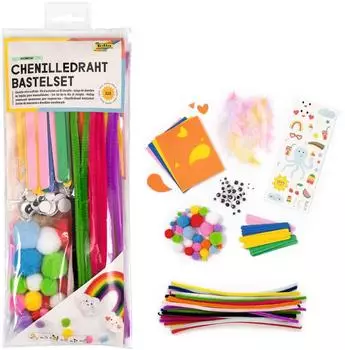 Folia Bastel-Set Chenilledraht RAINBOW 212 Teile