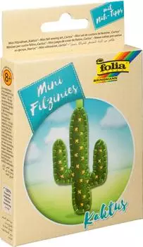 Folia Filz N&auml;hset f&uuml;r Kinder Mini Filzinie, Anh&auml;nger Kaktus, 6 teilig