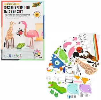 Folia Bastelset Hexentreppen Tiere, Set f&uuml;r 11 Figuren, 262 Teile