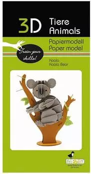 Fridolin 3D Papiermodell Koala Tier-Modell zum Zusammenbau