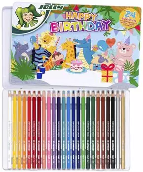 Jolly Happy Birthday Supersticks Delta Buntstifte, 24 St. (3003-0010)