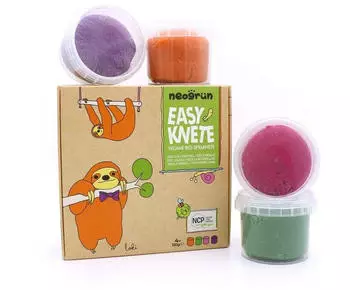 neogrün Easy Soft Knete 4 x 120 g Orange Grün Pink Violett