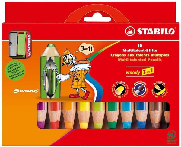 STABILO woody 3 in 1 - 10er Pack 10 Farben