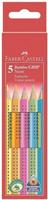 Faber-Castell 110994, Faber-Castell Buntstift Jumbo Grip Neon 5er-Etui