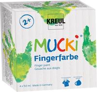 KREUL MUCKI Fingerfarben farbsortiert 4 x 150,0 ml, 4 St. 4 st. farbsortiert