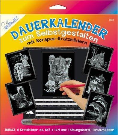 Mammut Spiel & Geschenk Scraper Kratzbild Dauerkalender silber (A30DK1)