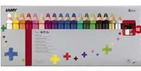 LAMY 3-in-1 Buntstifte 3plus, 18er Kartonetui Aquarell-, Wachsmal- und Farbstift in