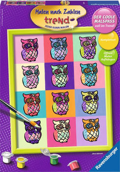 Ravensburger Malen nach Zahlen Trend Pop Art Eulen