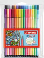 STABILO Premium-Filzstift - Pen 68 - 30er Pack - mit verschiedenen Farben inklusive 6