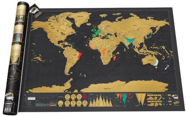 Luckies Scratch Map Deluxe Edition(82.5 x 59.4 cm)
