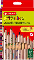 Herlitz 10412062, herlitz Dreikant-Buntstifte Trilino, 12er Karton-Etui