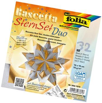 Folia Bascetta SternSet Duo silber gold 15x15cm (366/1515)