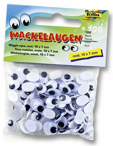Folia Wackelaugen oval 10x7mm 100 Stück (751007)