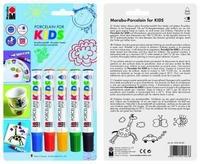 Marabu Porzellanstifte KiDS Porcelain & Glass, Maxi Fun, 5 Farben, Rundspitze...