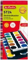 Herlitz 10199933, Herlitz Deckfarbkasten ST24, 24 Farben, aus Kunststoff