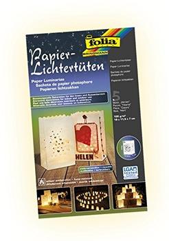 Folia Papier-Lichtertüten Herzen 5 Stück (11902)