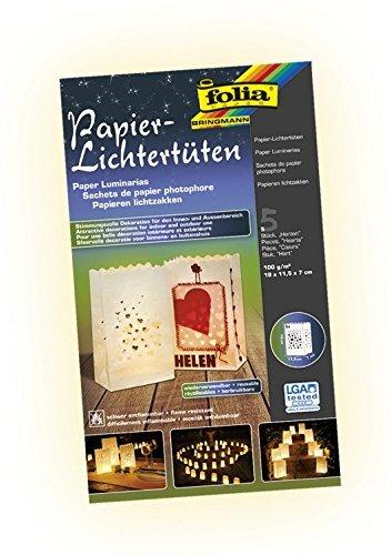 Folia Papier-Lichtertüten Herzen 5 Stück (11902)