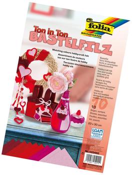 Folia Ton in Ton Bastelfilz 20x30cm 10 Blatt rot sortiert