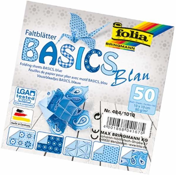Folia Faltblätter Basics 80g/m² 10x10cm 50 Blatt blau
