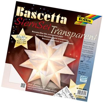 Folia Bascetta SternSet Transparent 30x30cm weiß (800/3030)